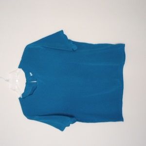 Sara Stephen Solid Color Blue Blouse